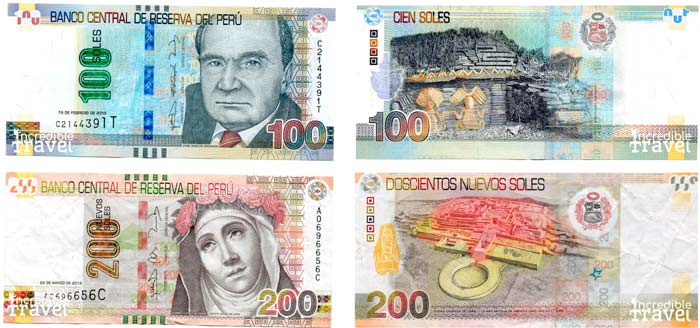 Billetes de Peru 100 y 200 soles