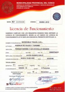 incredible travel operating license