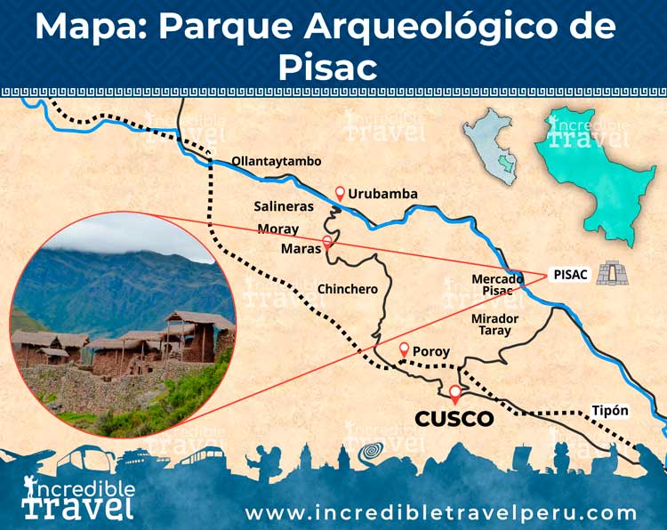 Mapa Parque Arqueológico de Pisac