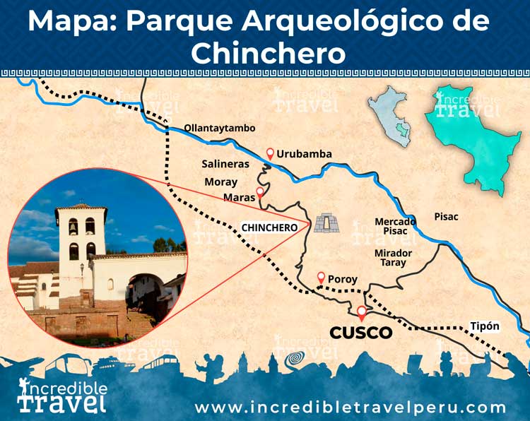 Mapa del Parque Arqueológico de Chinchero