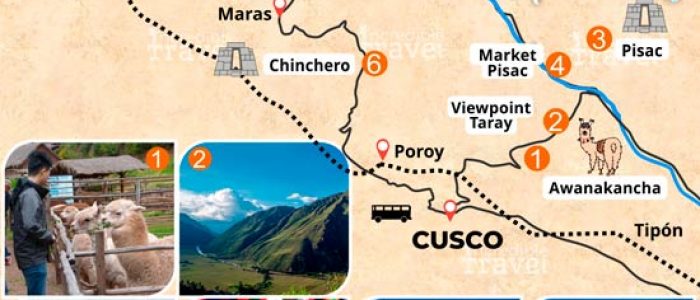 Map Sacred Valley Tour Full day